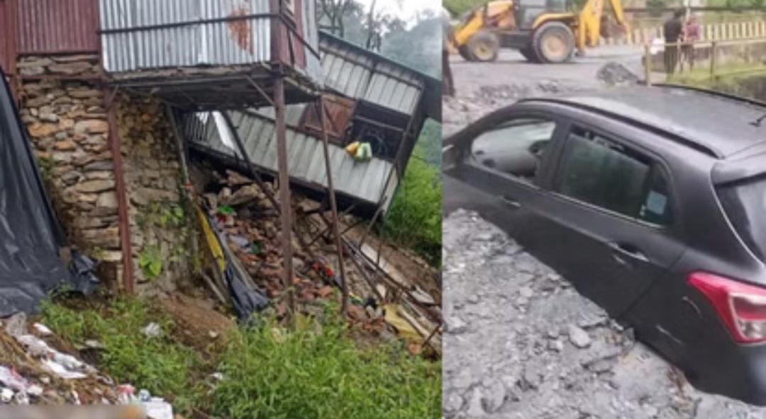 कर्णप्रयाग में आफत की बारिश,भूधंसाव से दुकानें क्षतिग्रस्त, सड़क पर मलबा आने से, नैनीताल हाईवे बंद……