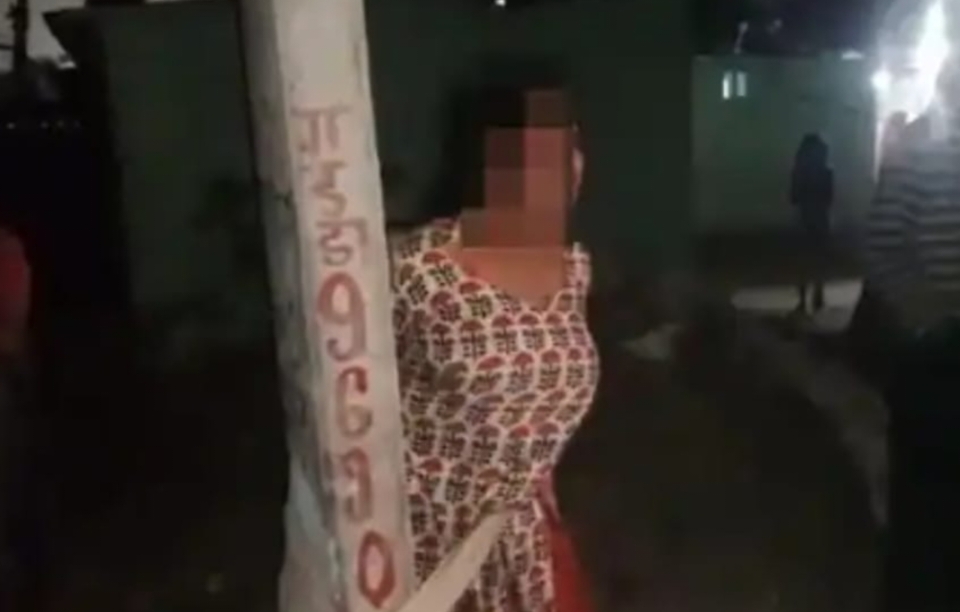 इंसान बना हैवान, महिला को खम्बे से बांधकर पीटा, वीडियो वायरल…….