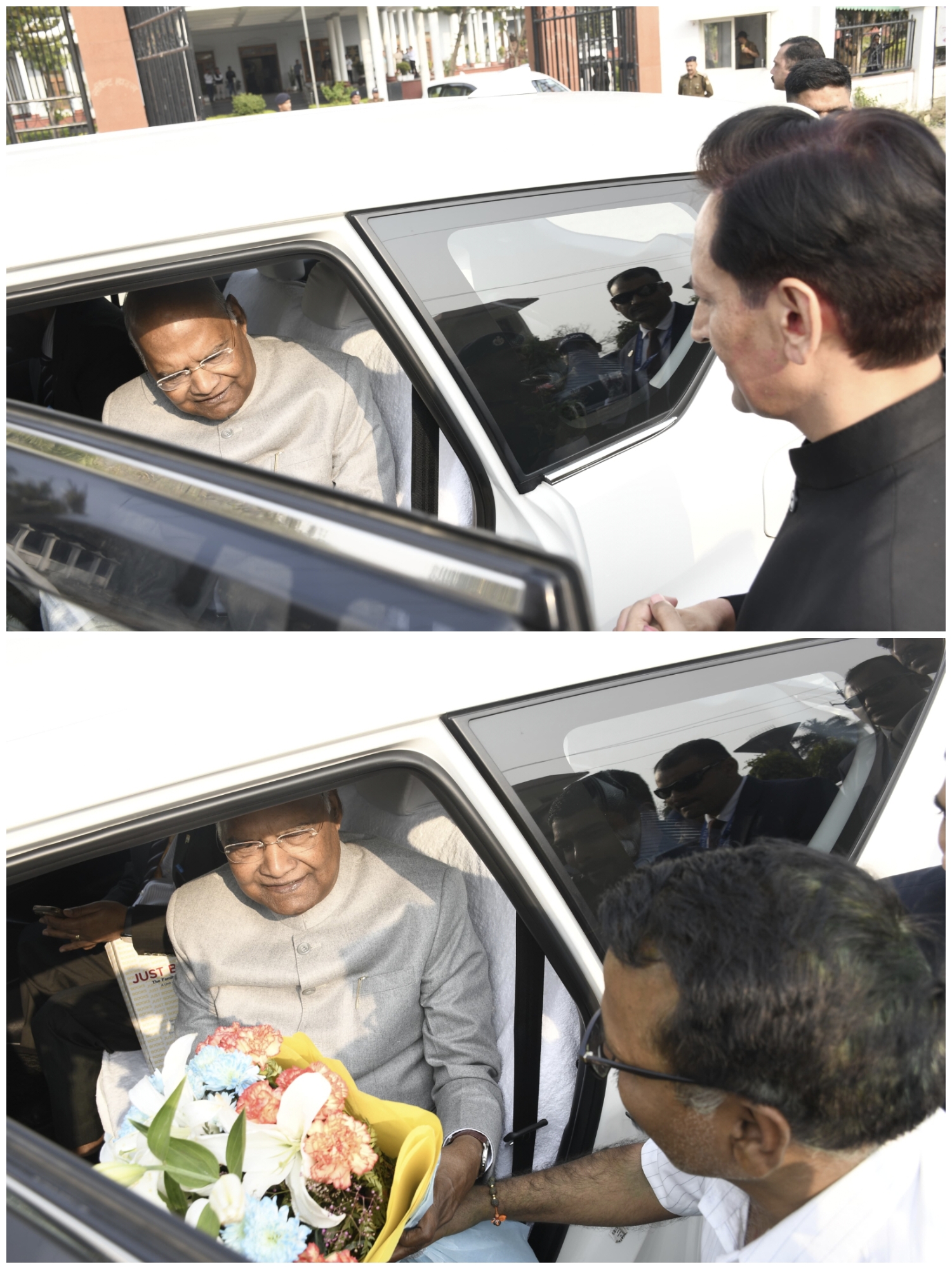 उत्तराखंड भ्रमण पर काठगोदाम पहुंचे पूर्व राष्ट्रपति रामनाथ कोविंद, कमिश्नर व डीएम ने बुके भेंट कर किया स्वागत..Video..