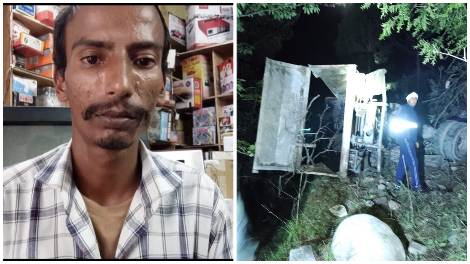 अनियंत्रित हो खाई में गिरा डंपर,चालक की मौत….