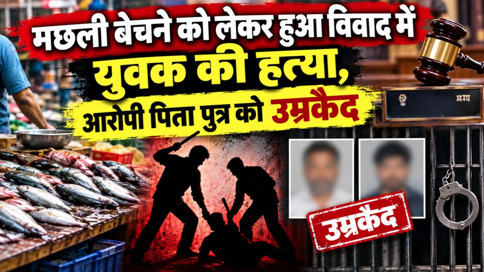 मछली बेचने के विवाद में युवक की हत्या, पिता-पुत्र को उम्रकैद…..